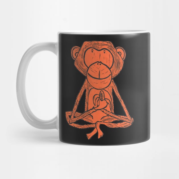 Monkey, Cheeky Monkey, orange by krisevansart